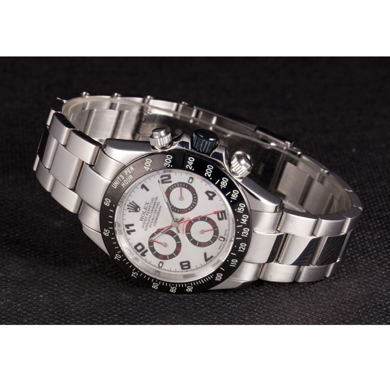 Rolex Enameled Daytona Dial Black Silver Stainless Steel 1027